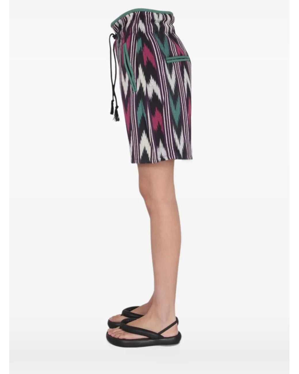 Isabel Marant White Linima Pattern-Print Shorts