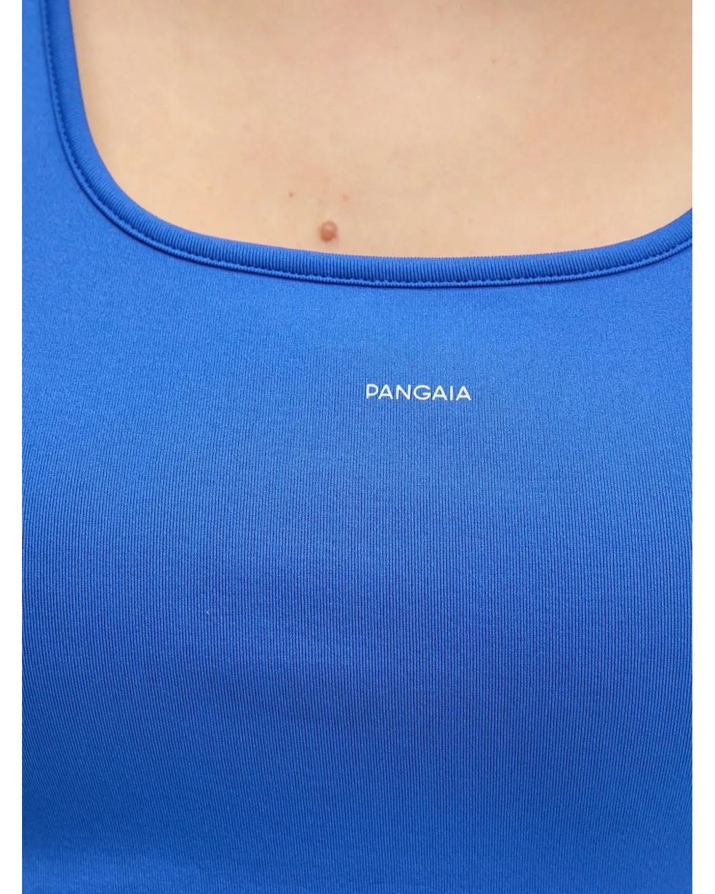 PANGAIA Blue Logo-Print Racerback Tank Top