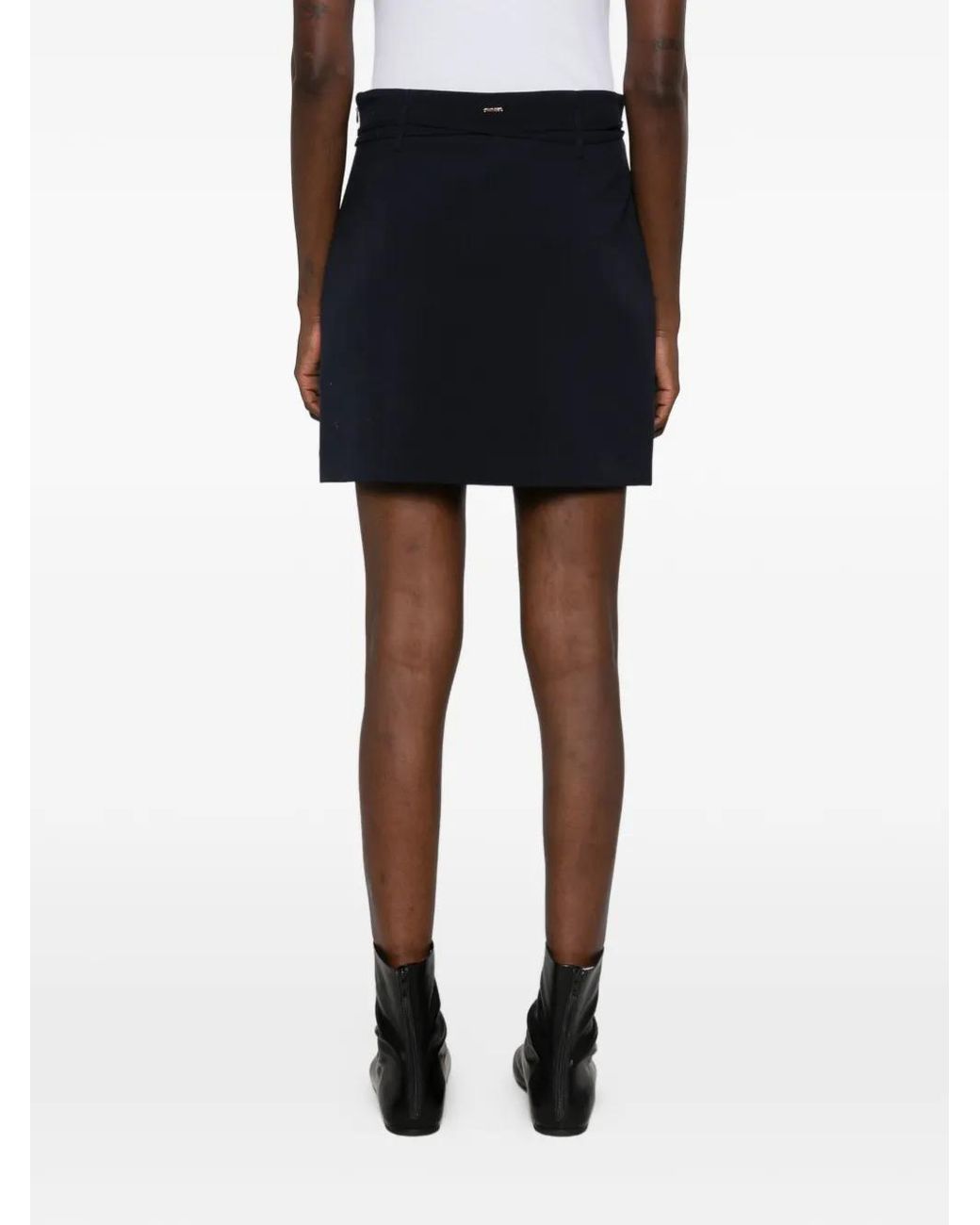 Twinset Black Tie-Fastening Belt-Loops Mini Skirt