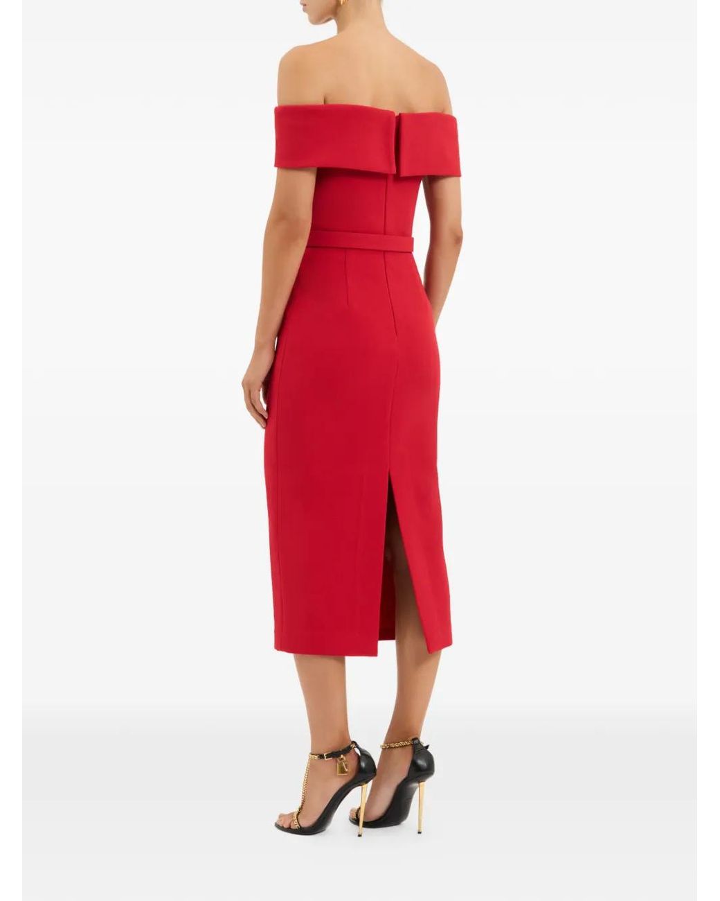 Rebecca Vallance Red Precious Midi Dress