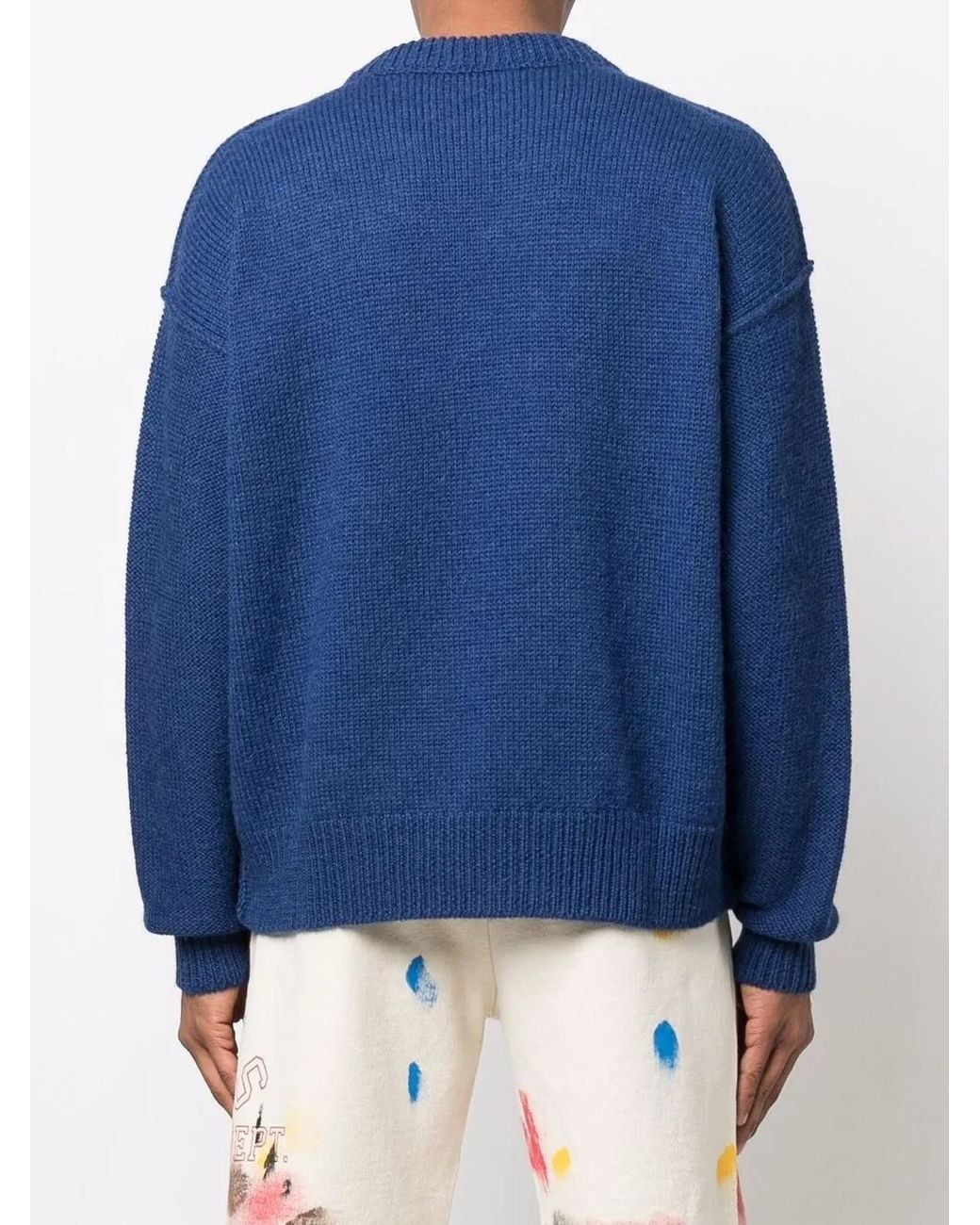 Palm Angels Blue Pxp Logo-Patch Jumper for men