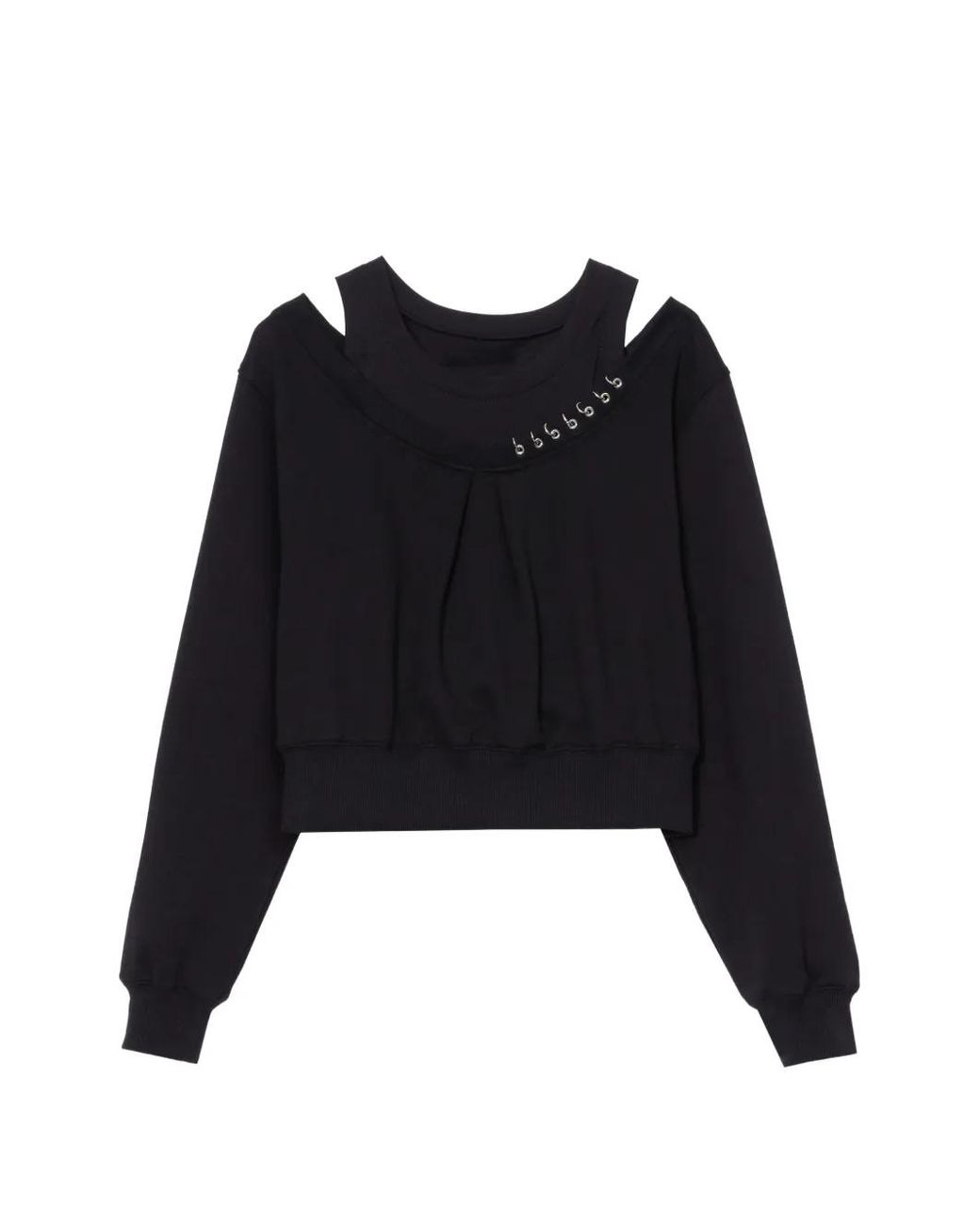 3.1 Phillip Lim Black Cold-Shoulder Safety-Pin Top