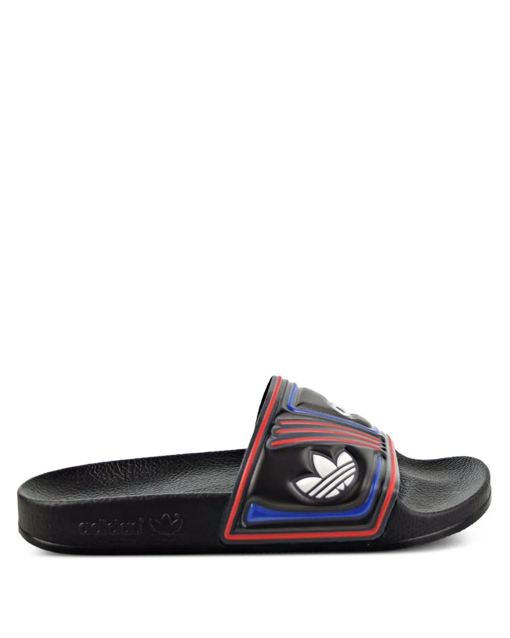 Adidas White Adilette "Core/ Six/Collegiate Royal" Slides for men