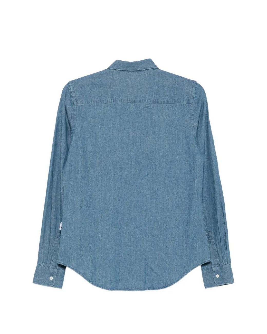 Aspesi Blue Button-Down Denim Shirt