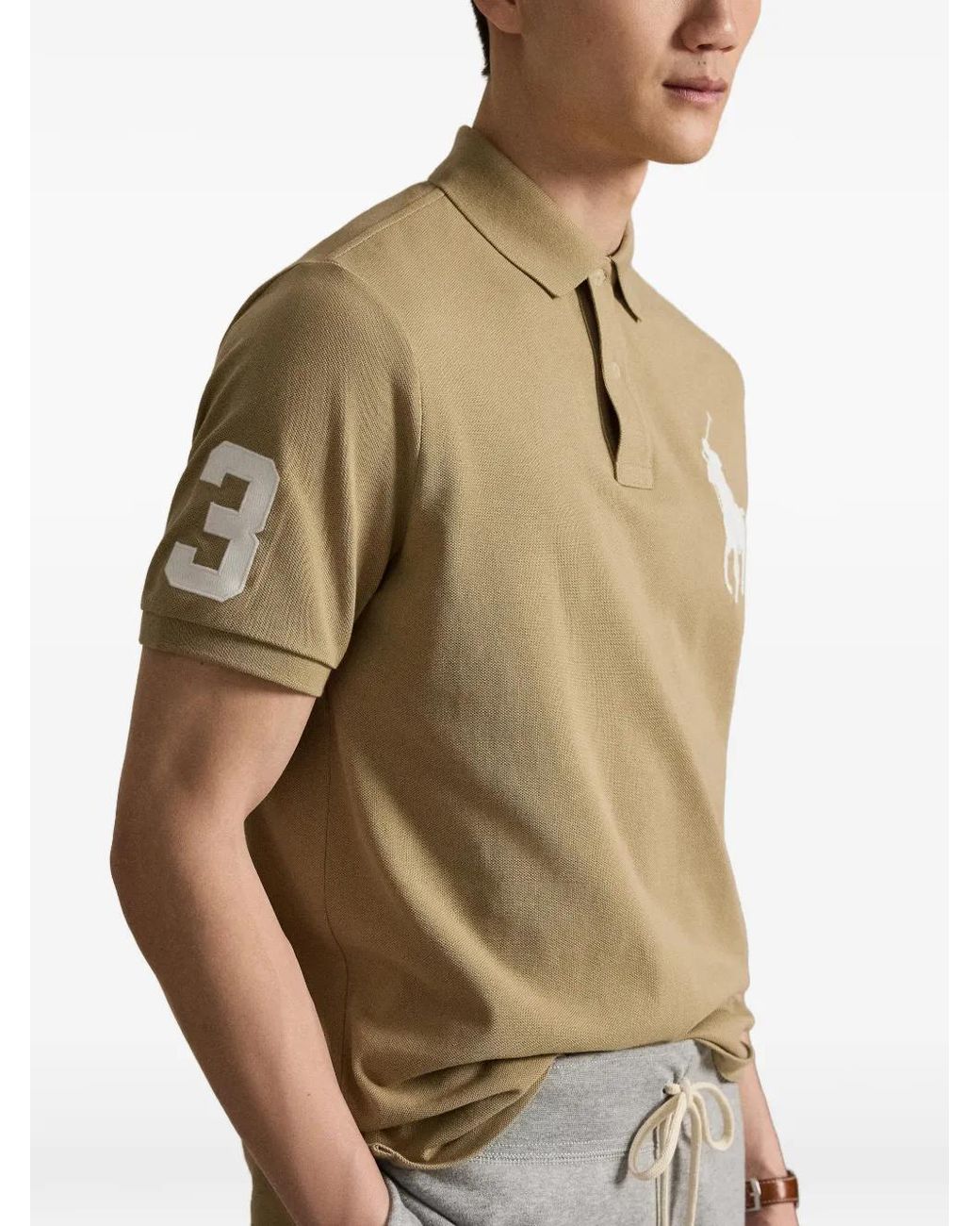 Polo Ralph Lauren Natural Big Pony Mesh Polo Shirt for men