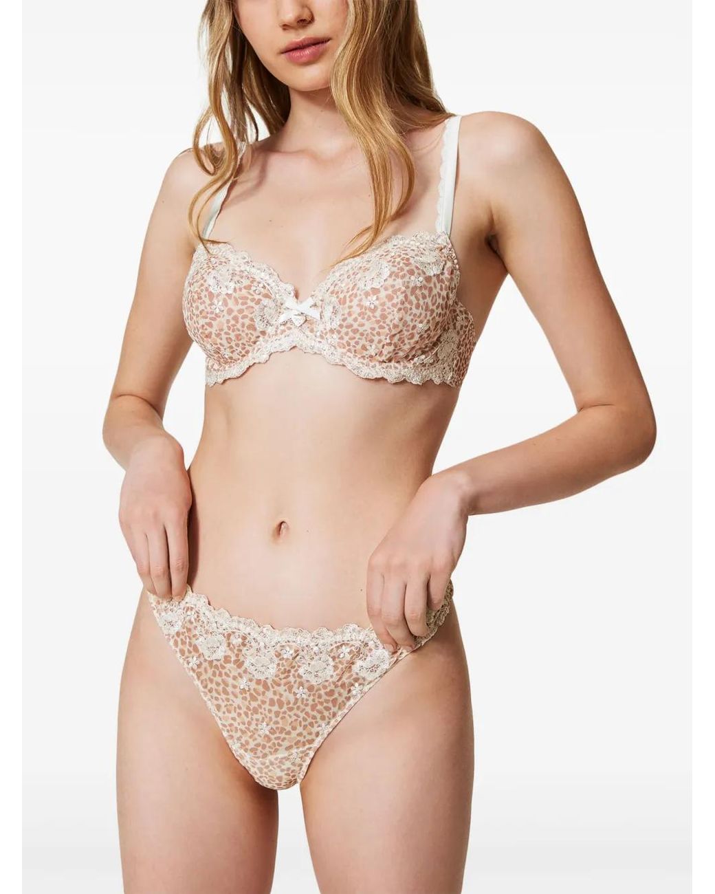 Twinset Natural Animal Print Underwired Bra