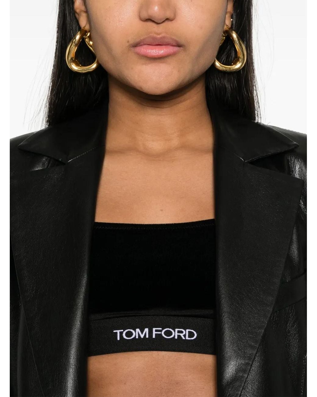 Tom Ford Black Top With Jacquard Effect