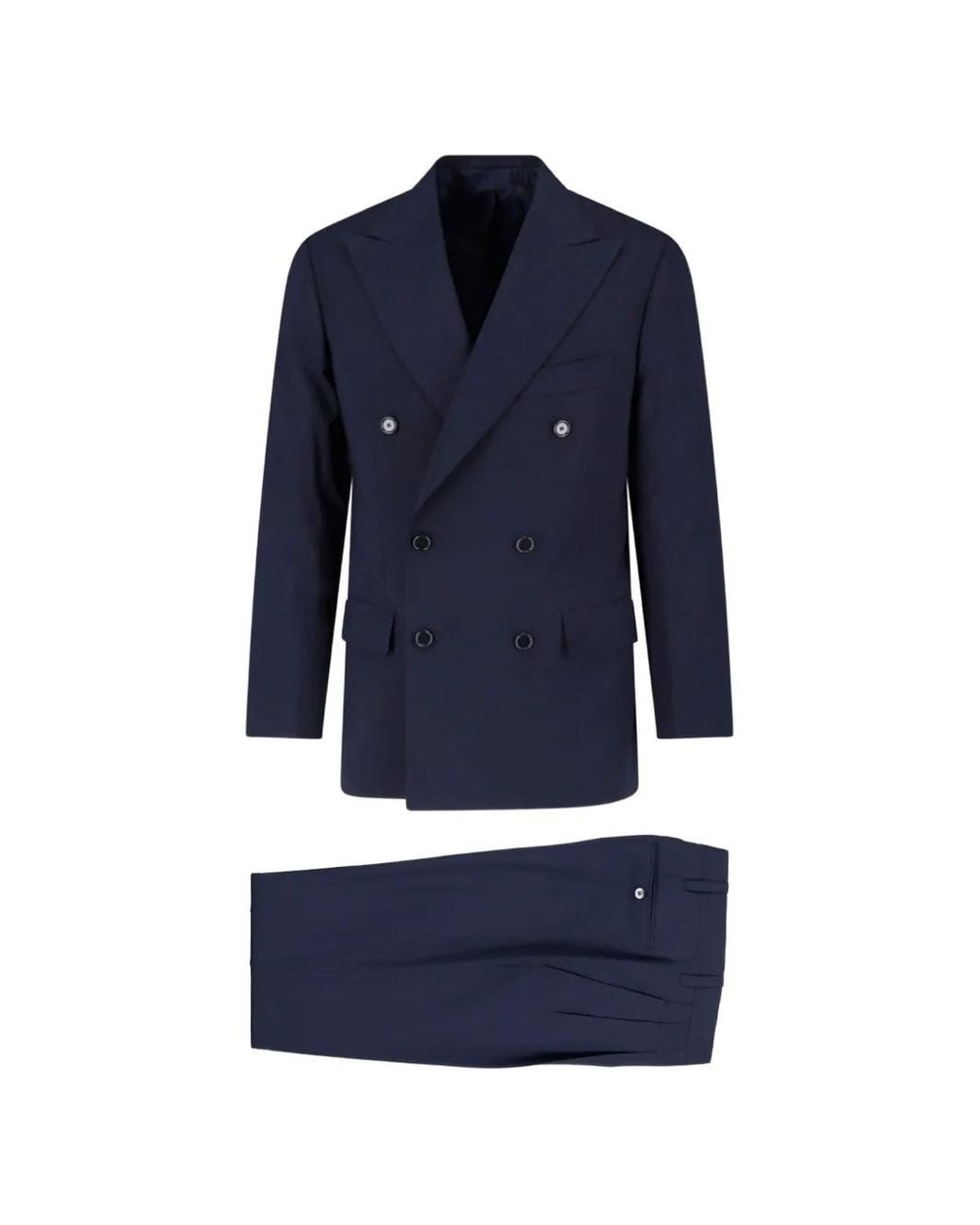 Cesare Attolini Blue Double-Breasted Suit for men