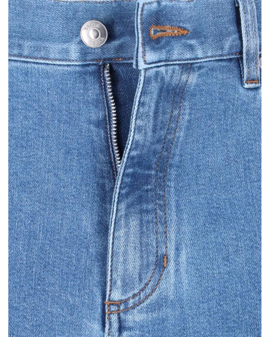 Zegna Blue Belt-Loops Jeans for men