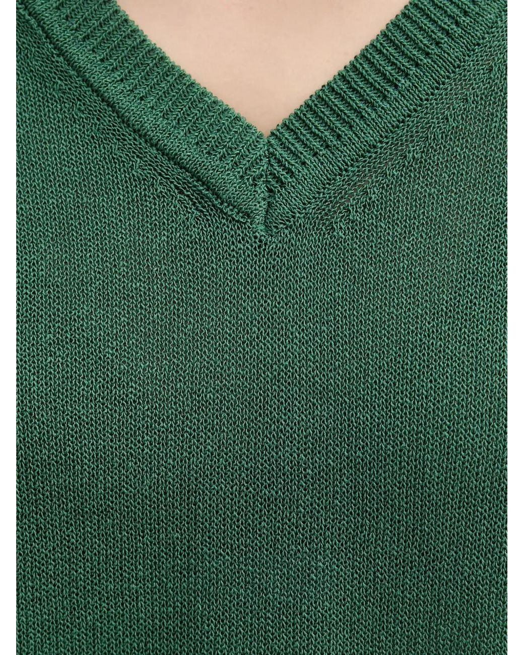 MARC AUREL Green V-Neck Knitted T-Shirt