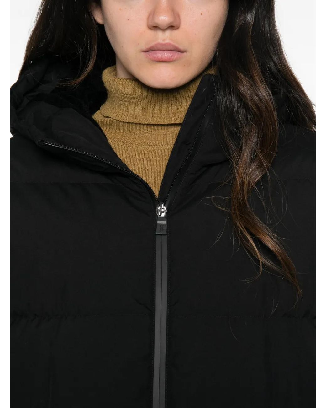 Herno Black Hooded Padded Coat