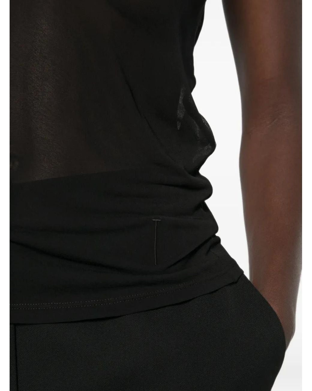 Tom Ford Black Sheer Silk-Blend Top