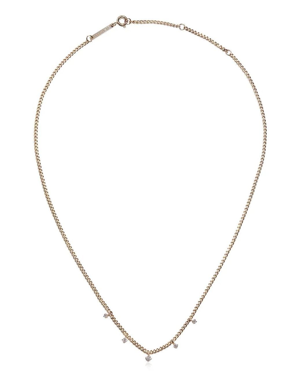Zoe Chicco Metallic 14Kt Xs Curb-Chain Diamond Necklace