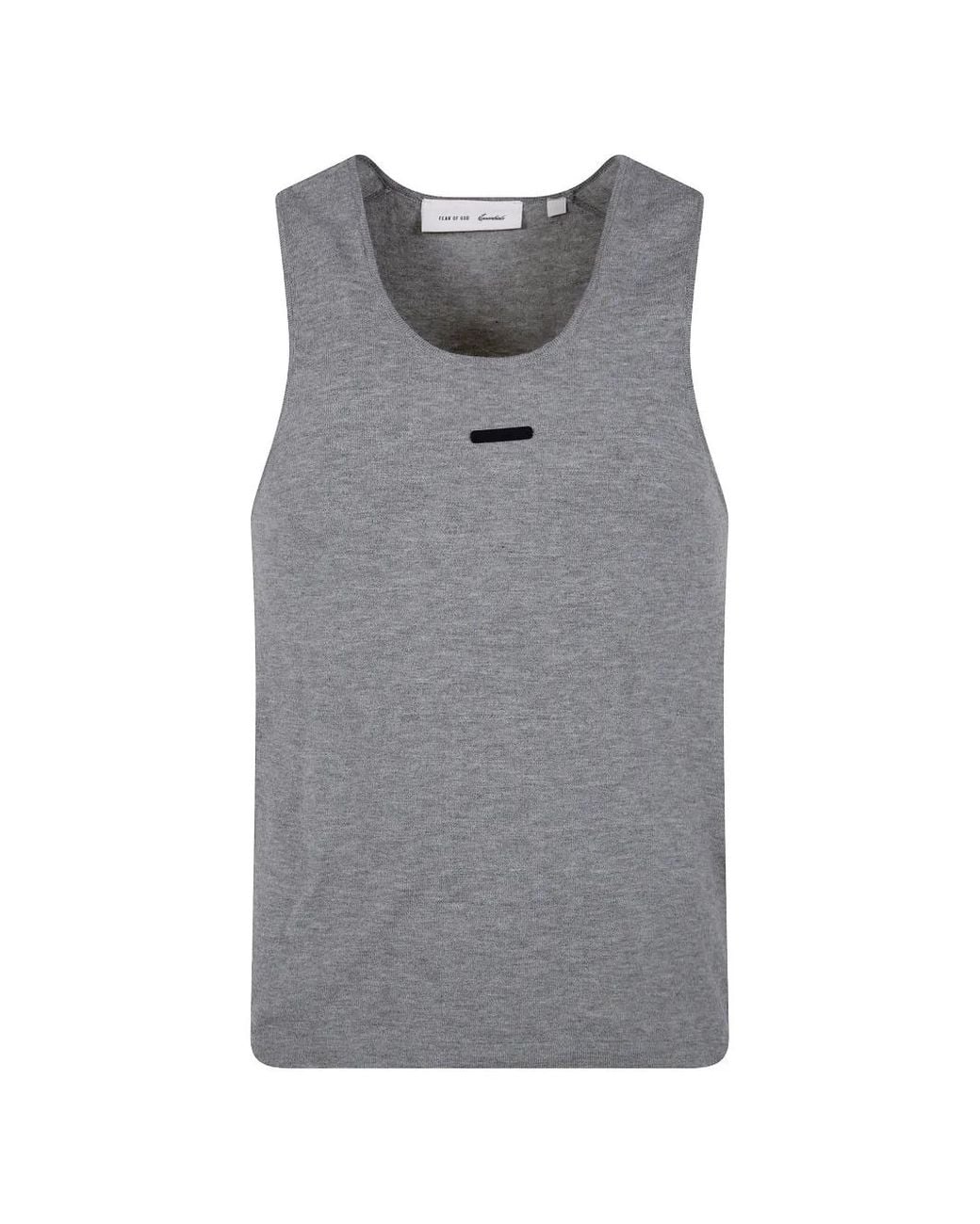 Fear Of God Gray Logo-Patch Tank Top