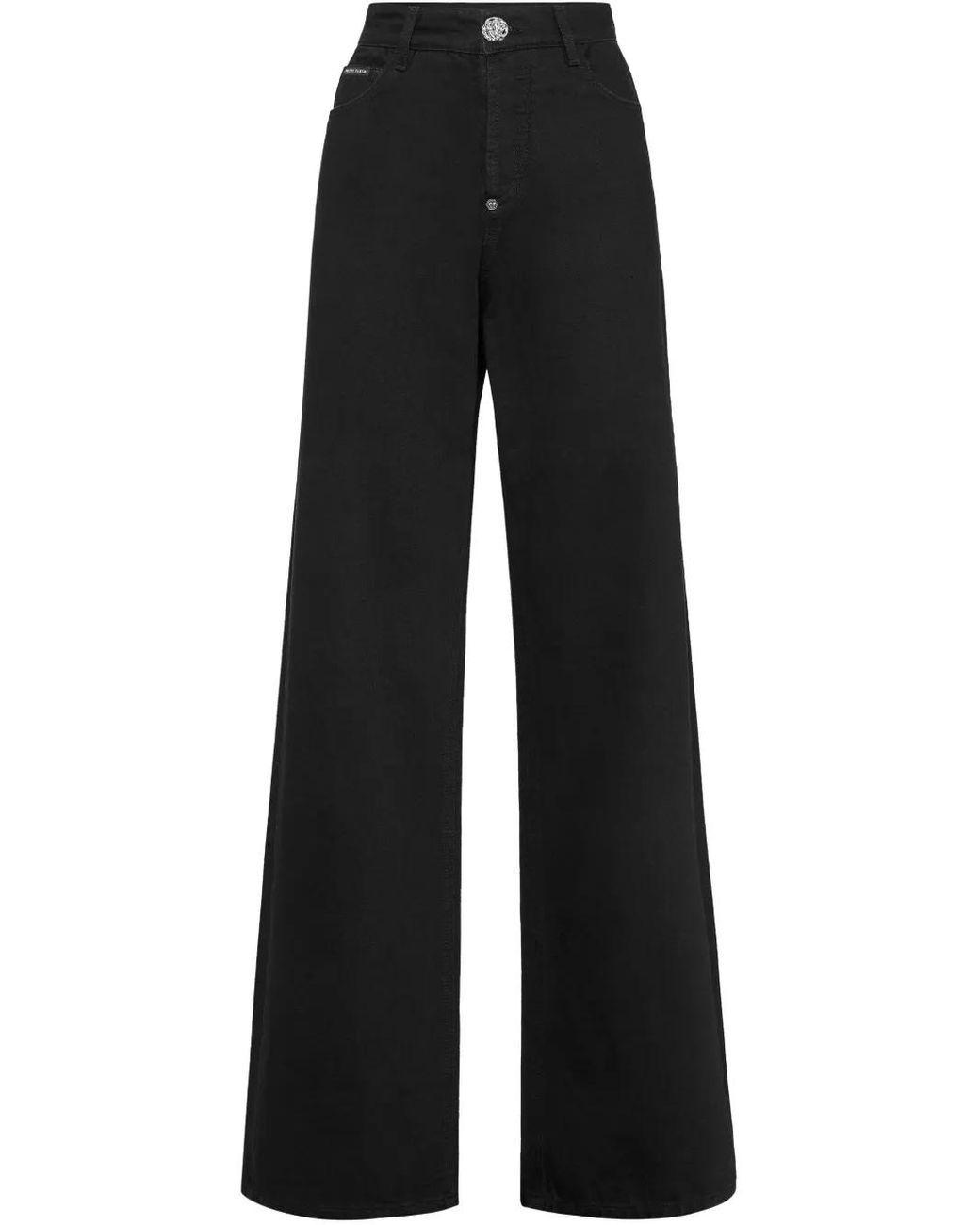 Philipp Plein Black Wide-Leg Jeans