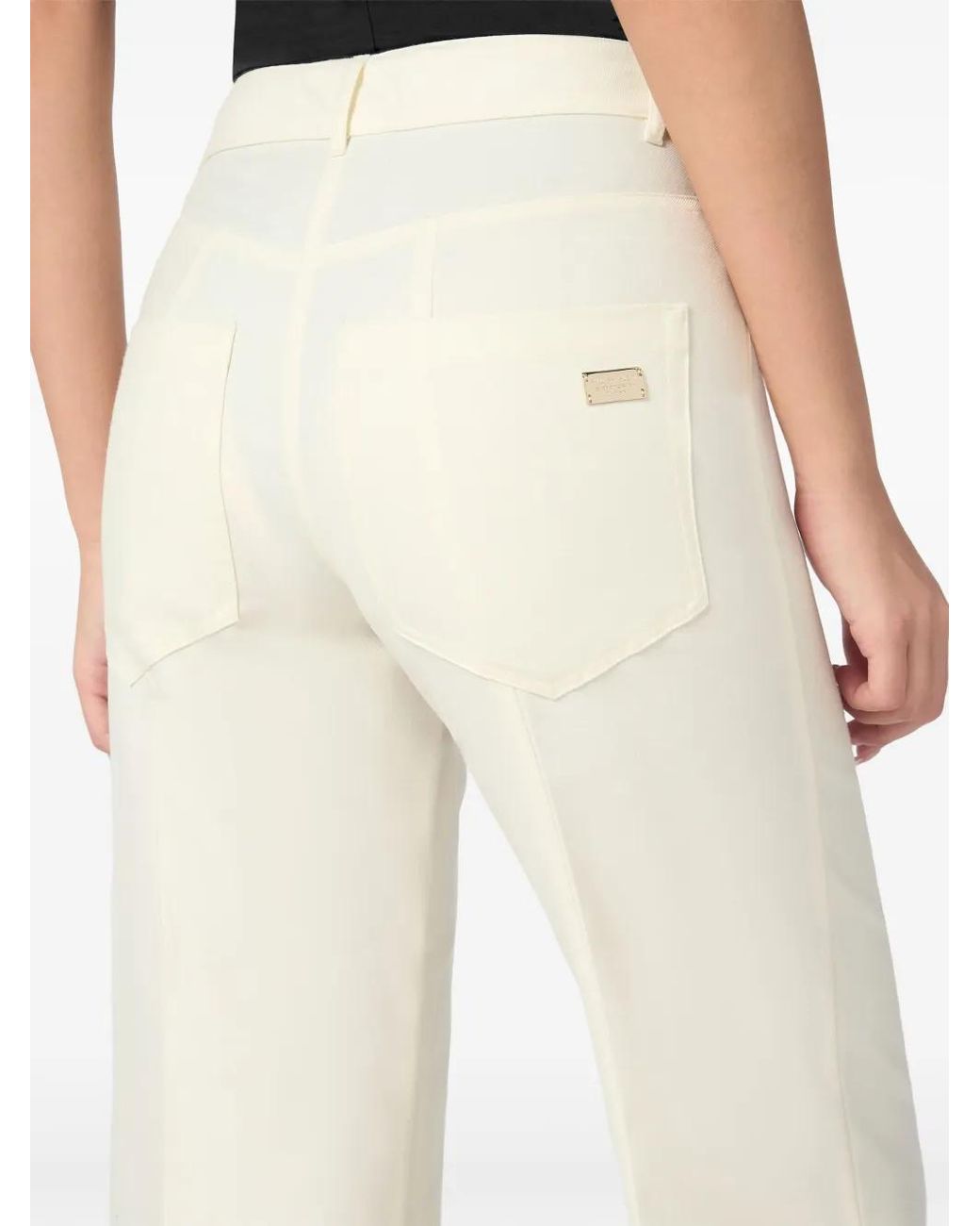 Philipp Plein White Low-Rise Trousers