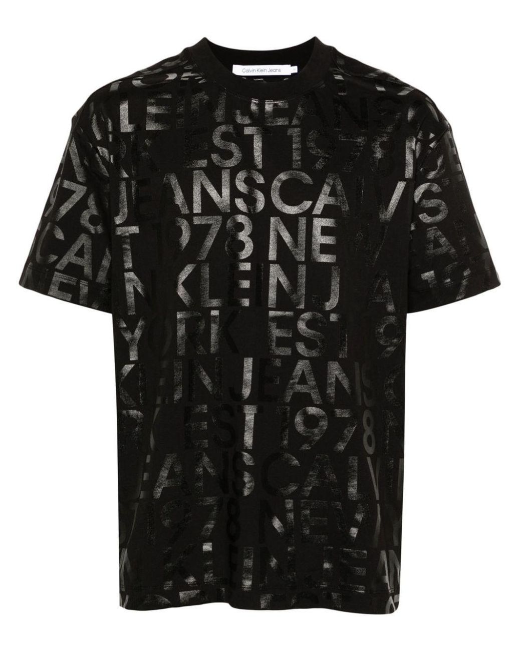 Calvin Klein Logo-print Cotton T-shirt in Black for Men
