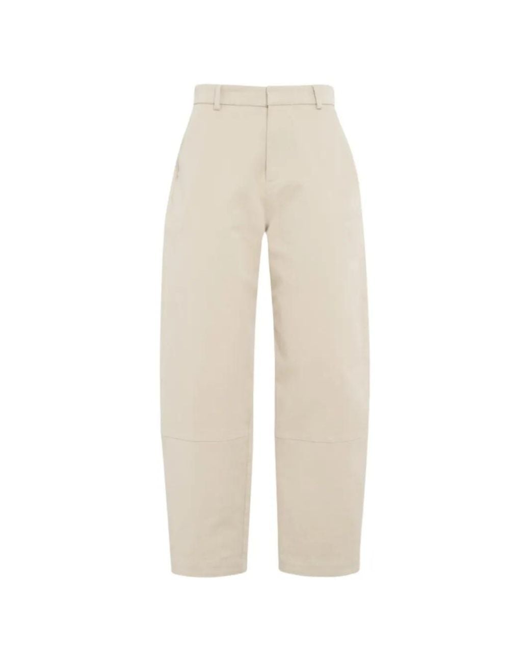 Tela White Panelled Cotton Trousers