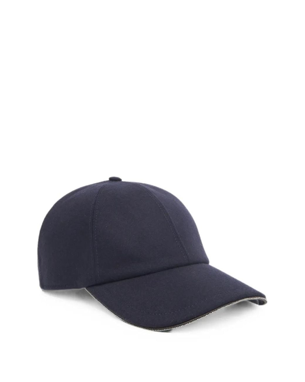 Peserico Blue Monili-Trim Panelled Baseball Cap