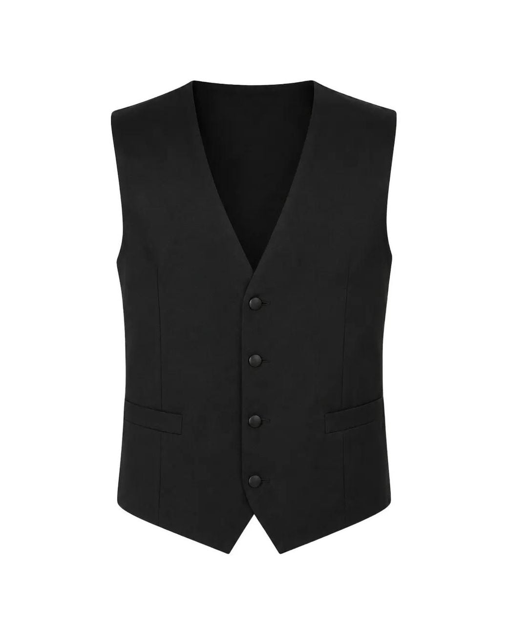 Dolce & Gabbana Black V-Neck Wool Waistcoat for men