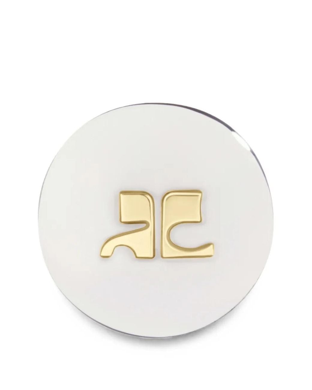 Courreges White Ac Logo-Plaque Ring