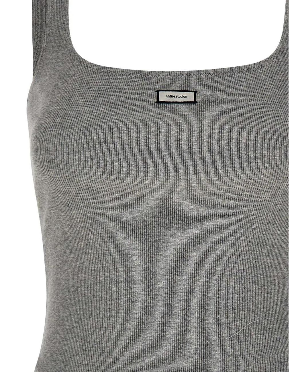Entire studios Gray Lounge Cropped Ribbed Top