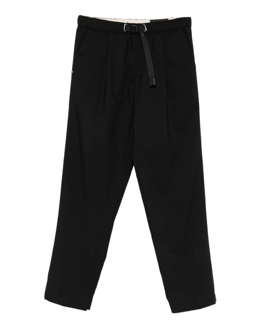 White Sand Black Adjustable-Belt Trousers for men