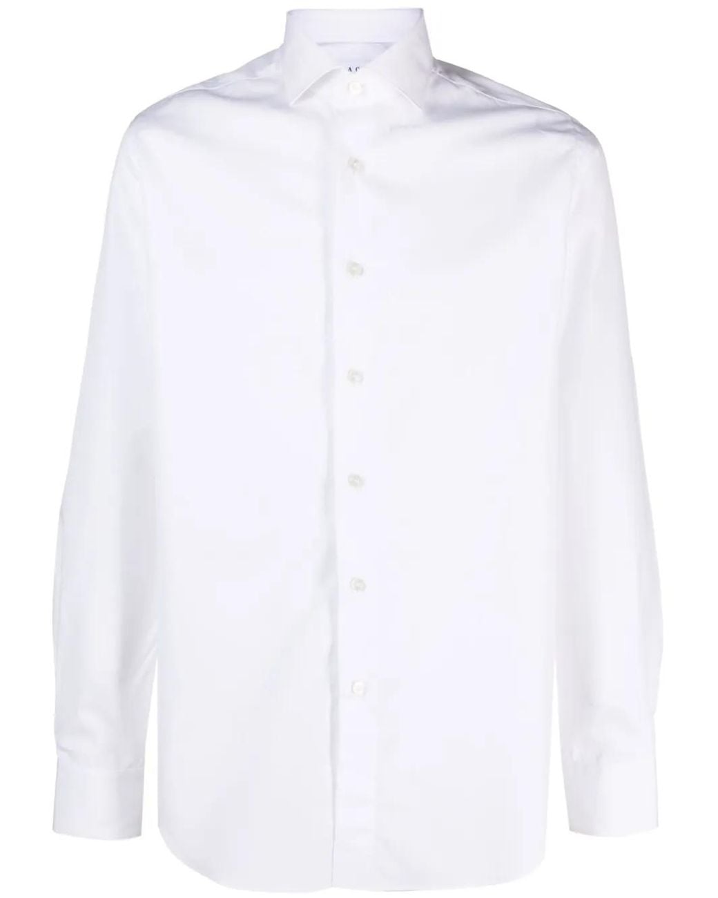 Xacus White Spread-Collar Cotton Shirt for men