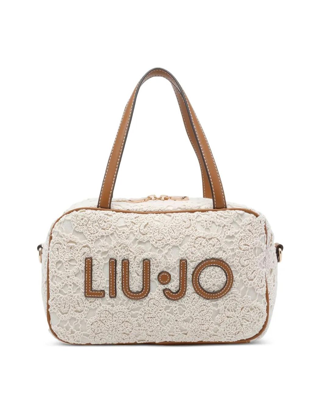 Liu Jo White Medium Bowling Bag With Lace Detailing