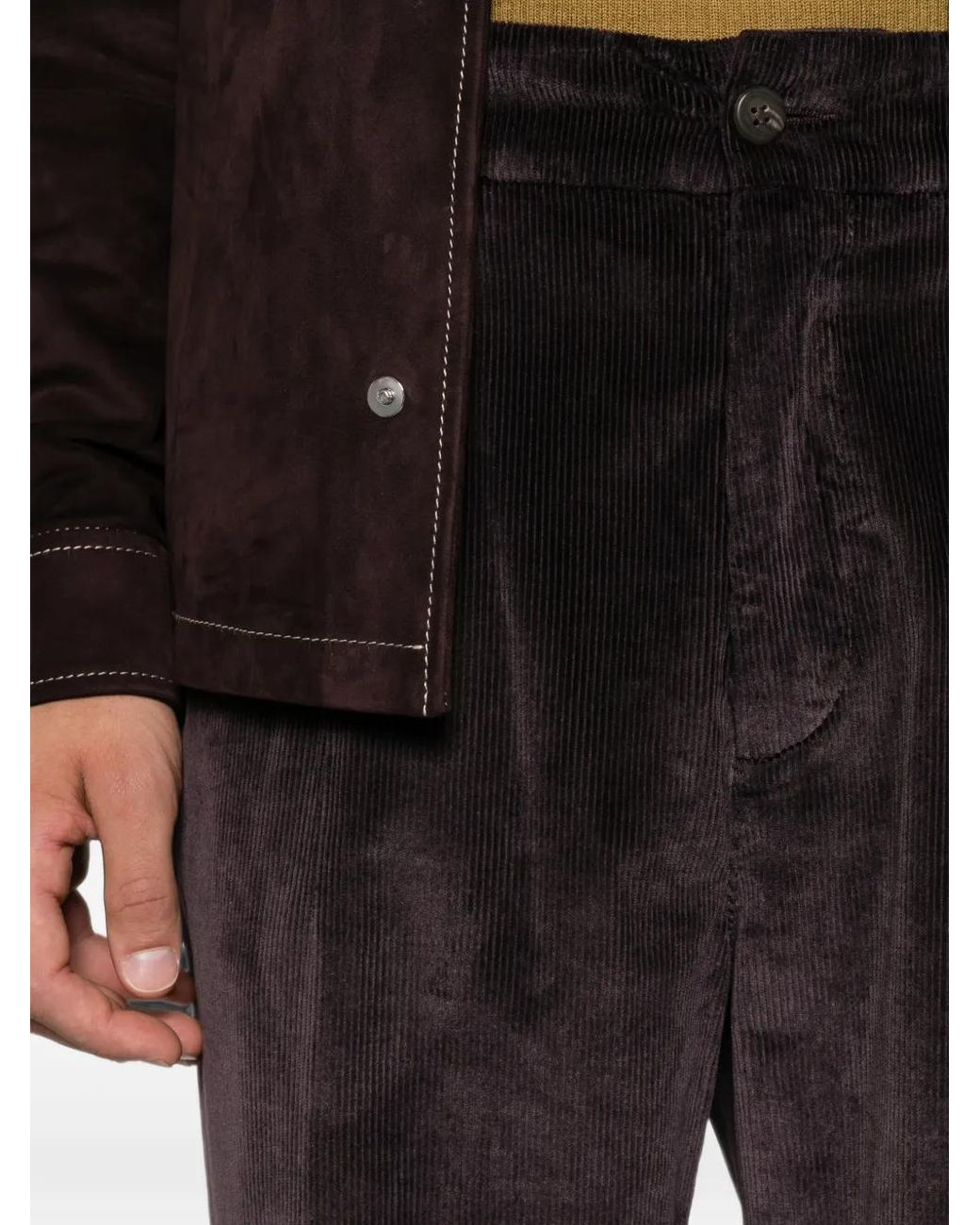 Eleventy Black Corduroy Trousers for men