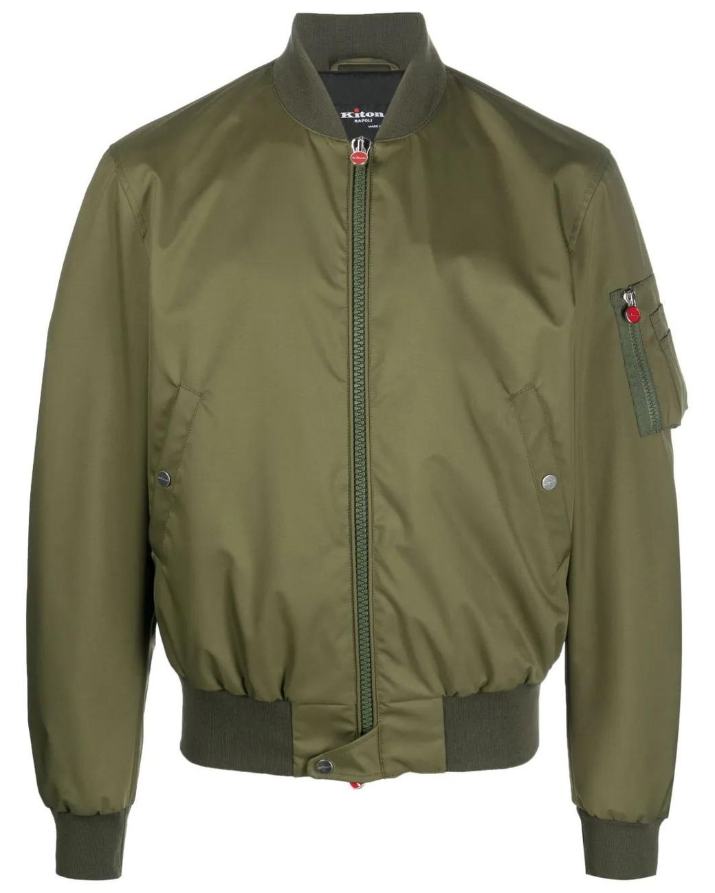 Kiton Green Zip-Up Bomber Jacket for men