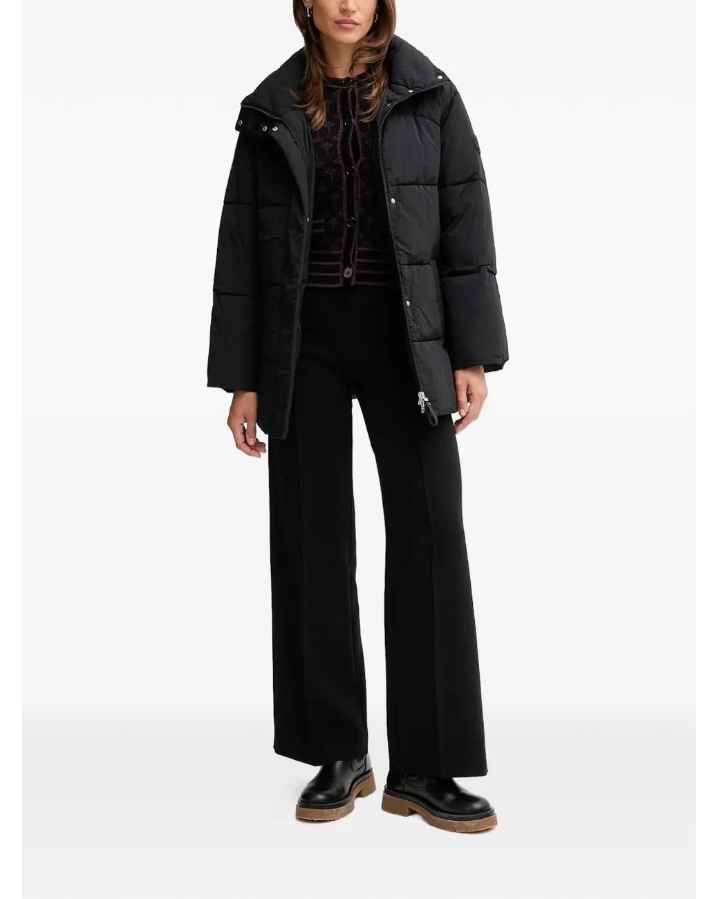 Joop! Black Klodi Button-Up Patterned Cardigan