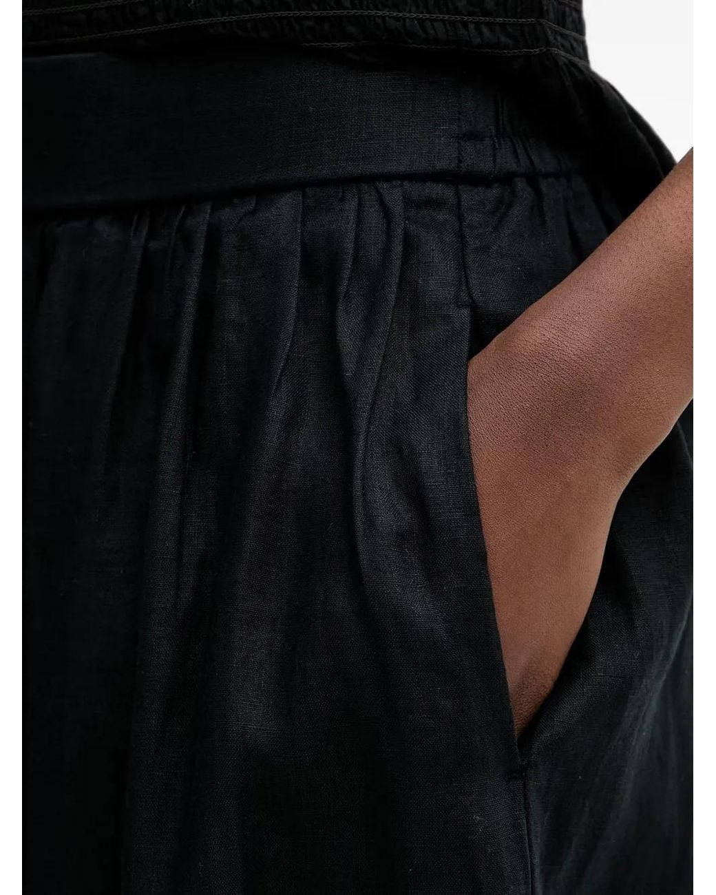 Benetton Black Elasticated Gathered Maxi Skirt