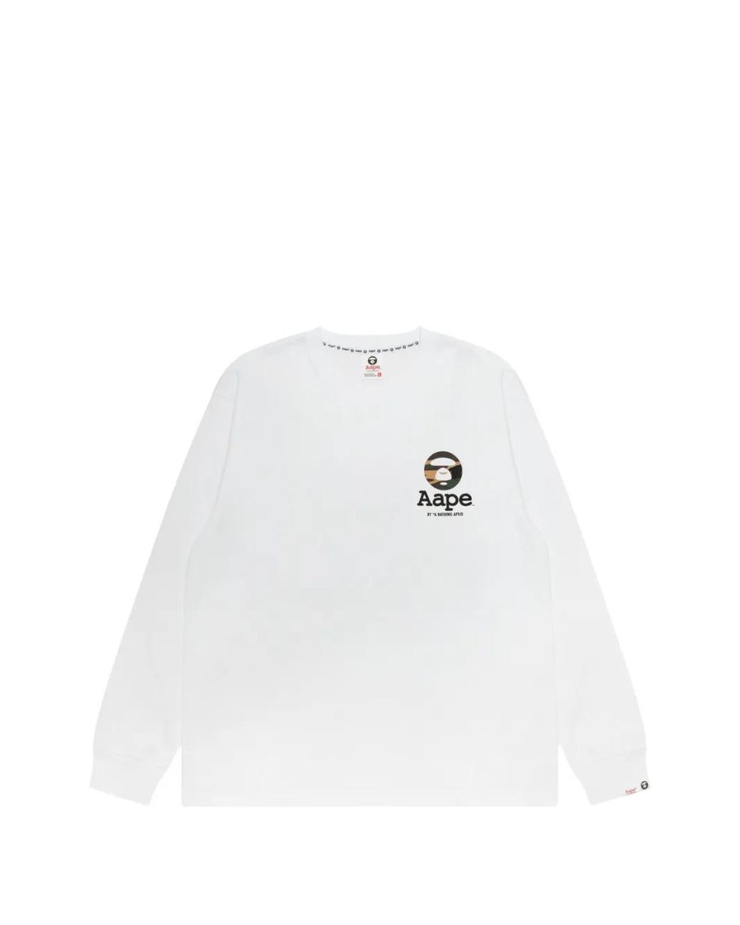Aape By A Bathing Ape White Camouflage-Print Logo-Print T-Shirt for men