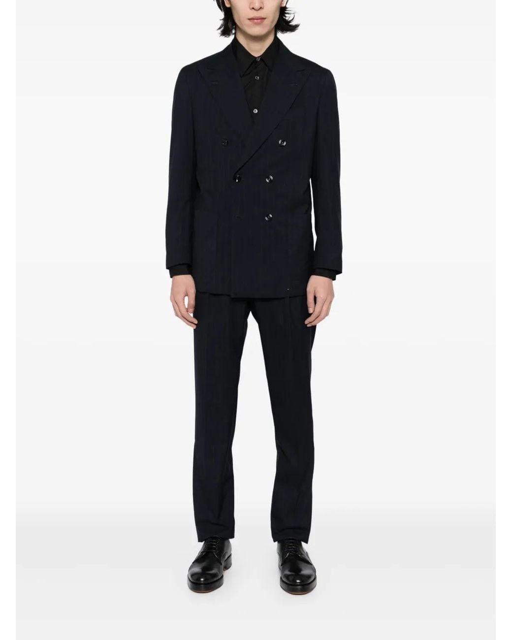 Kiton Blue Pinstripe Suit for men