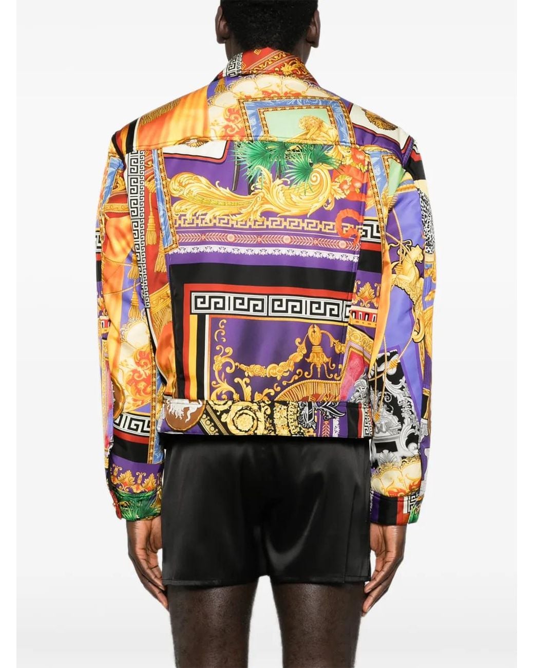 Versace Orange All-Over-Pattern Jacket for men
