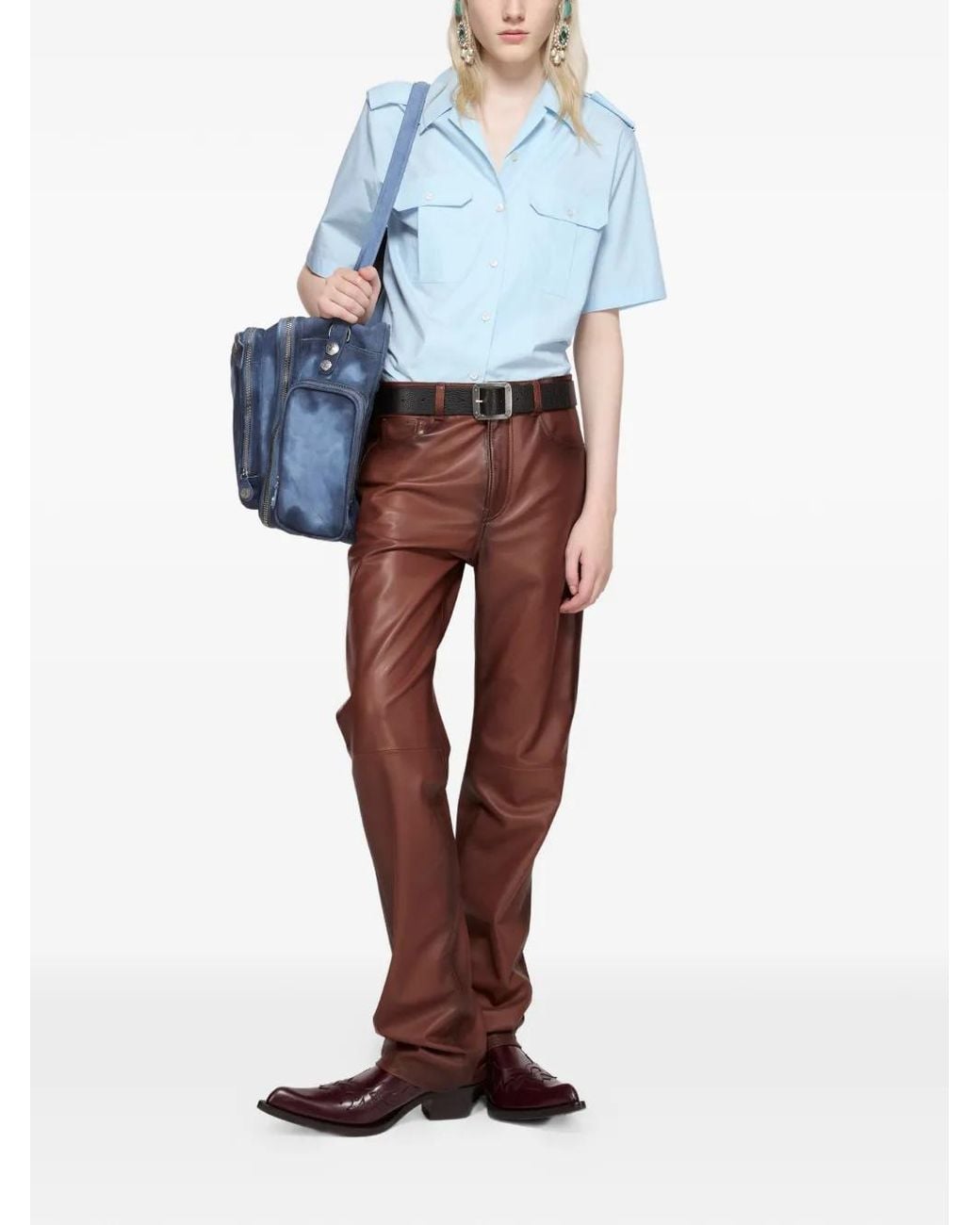 Acne Blue Patch-Pocket Shirt