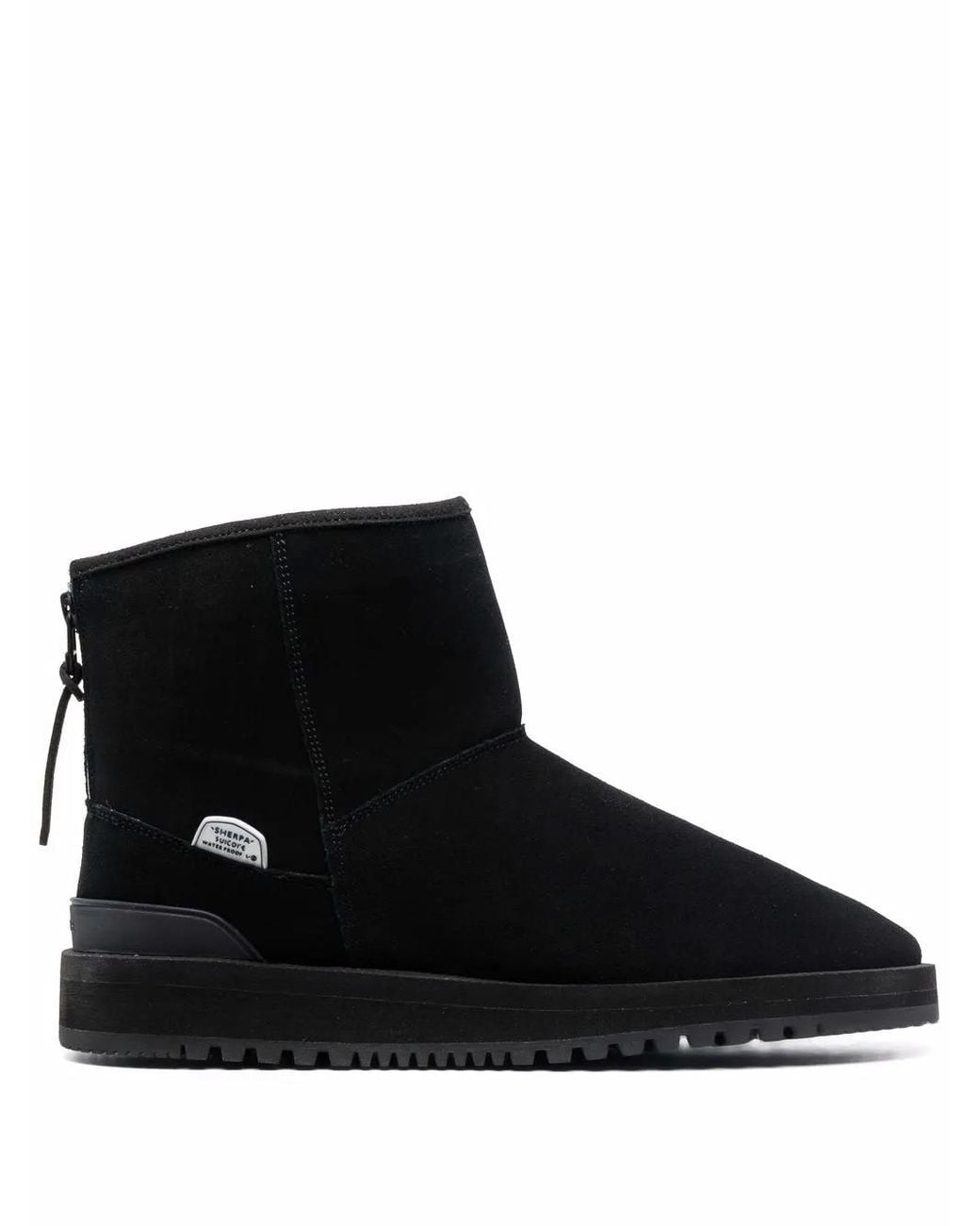 Suicoke Black Shearling-Trim Ankle Boots for men