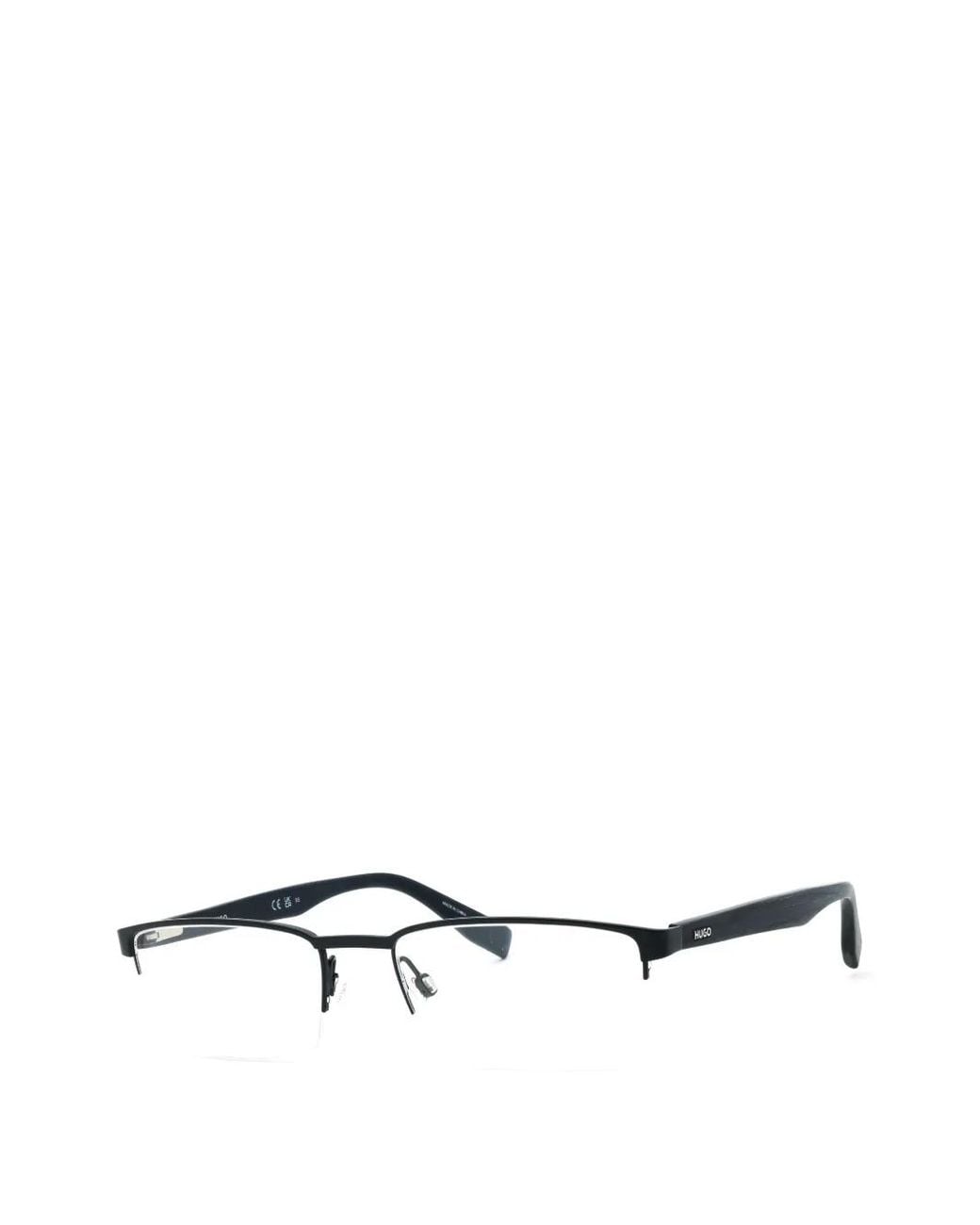 HUGO White Rectangle-Frame Glasses for men