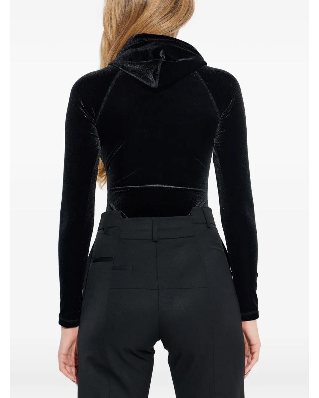 Vetements Black Zip-Fastening Hooded Bodysuit