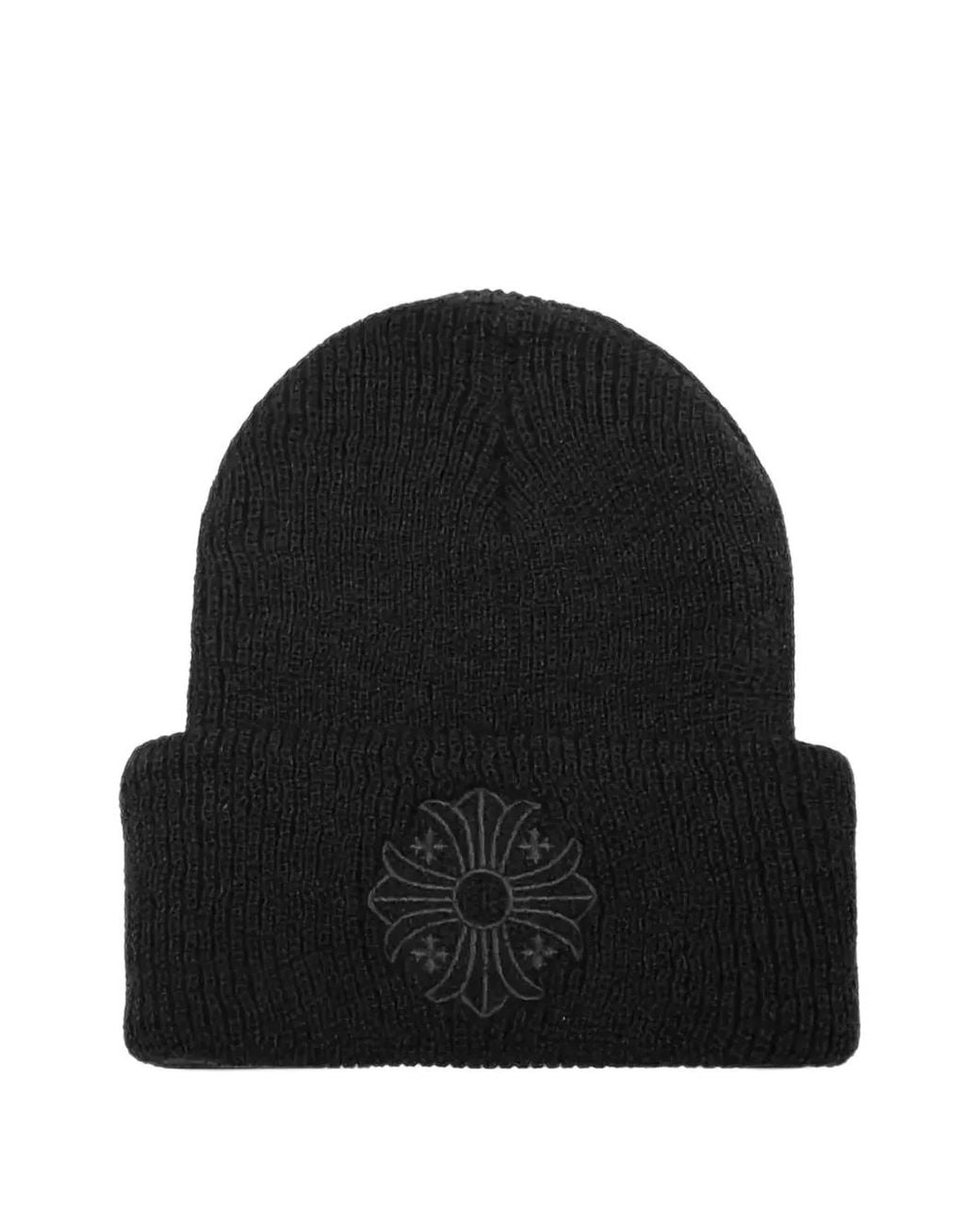 Chrome Hearts Black Plus Cross Beanie Hat for men