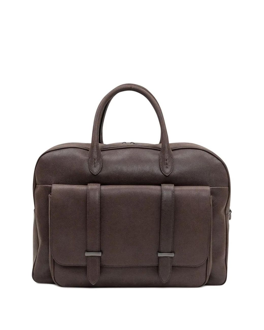 Orciani Brown Flap Jones Tote Bag for men