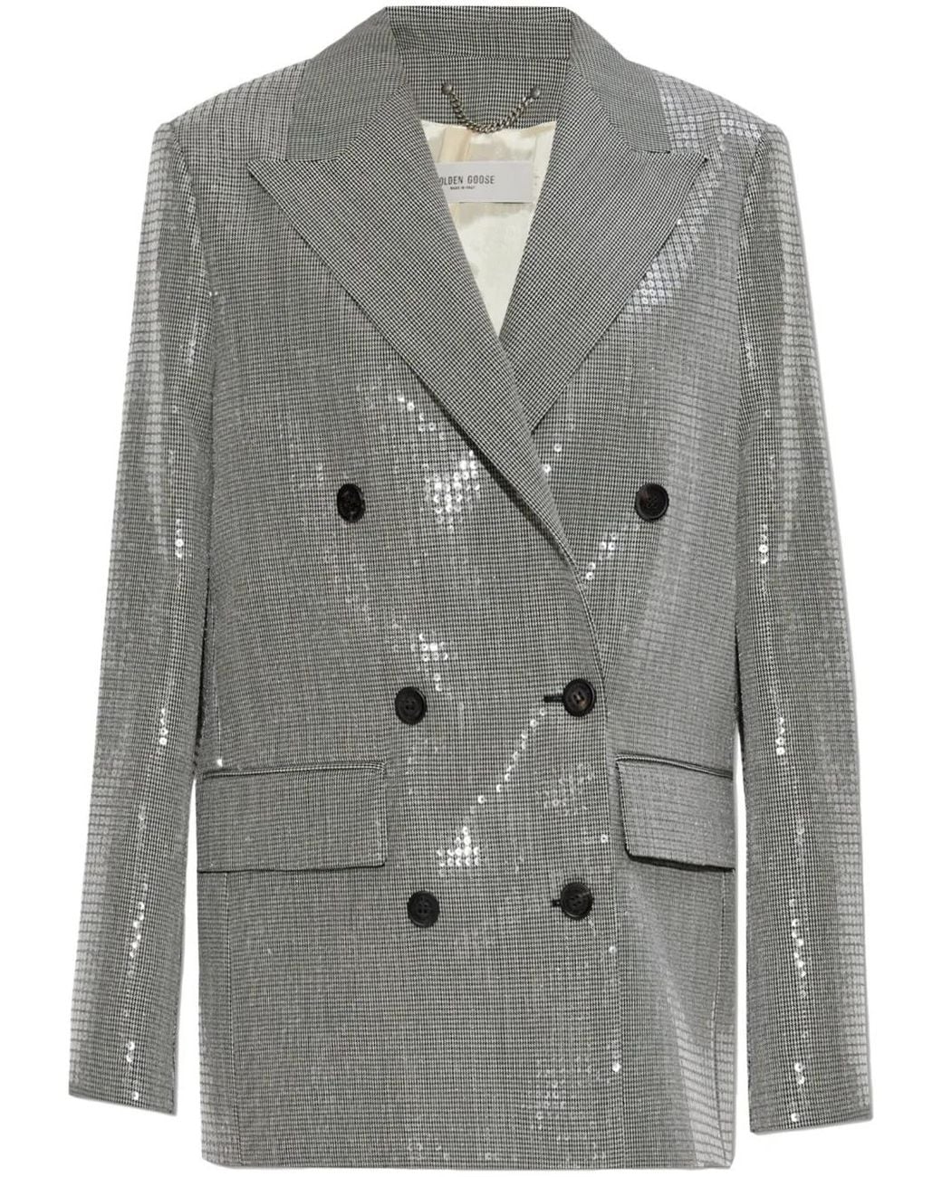 Golden Goose Deluxe Brand Gray Double-Breasted Boyfriend Jacket