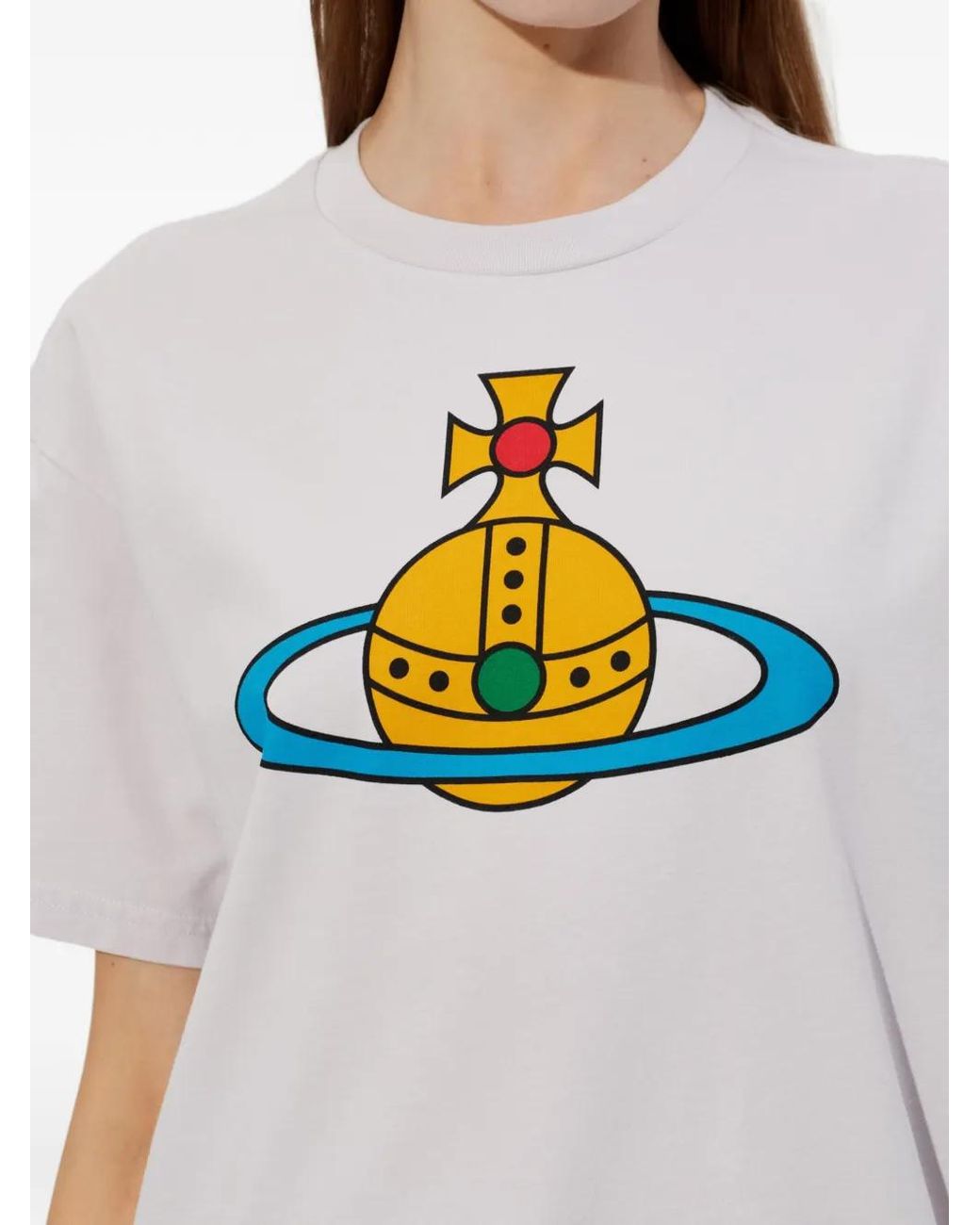 Vivienne Westwood Gray Oversized Orb Classic T-Shirt