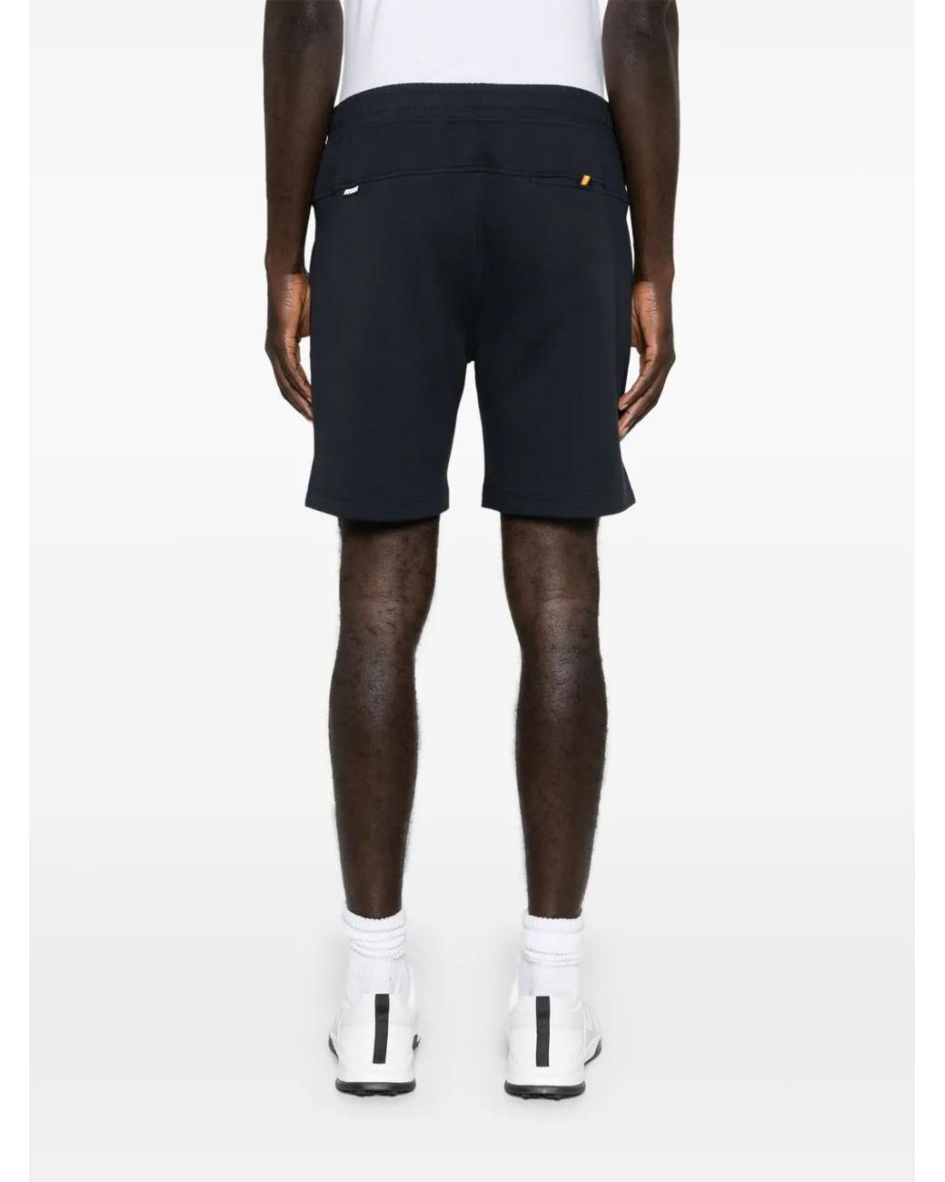 K-Way Blue Rubberised-Logo Track Shorts for men
