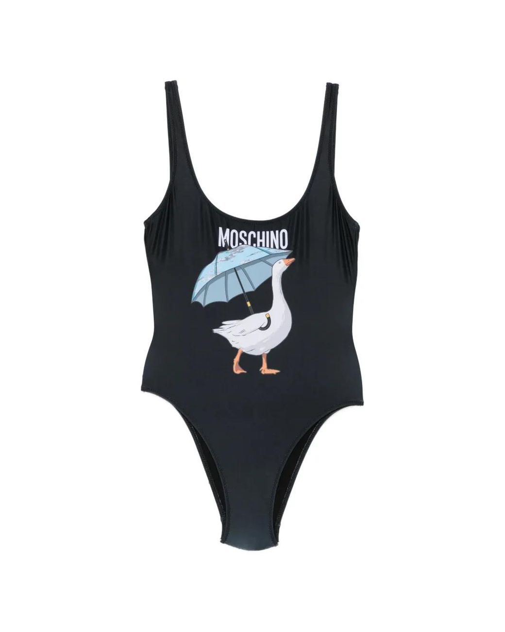 Moschino Black Logo-Print Swimsuit