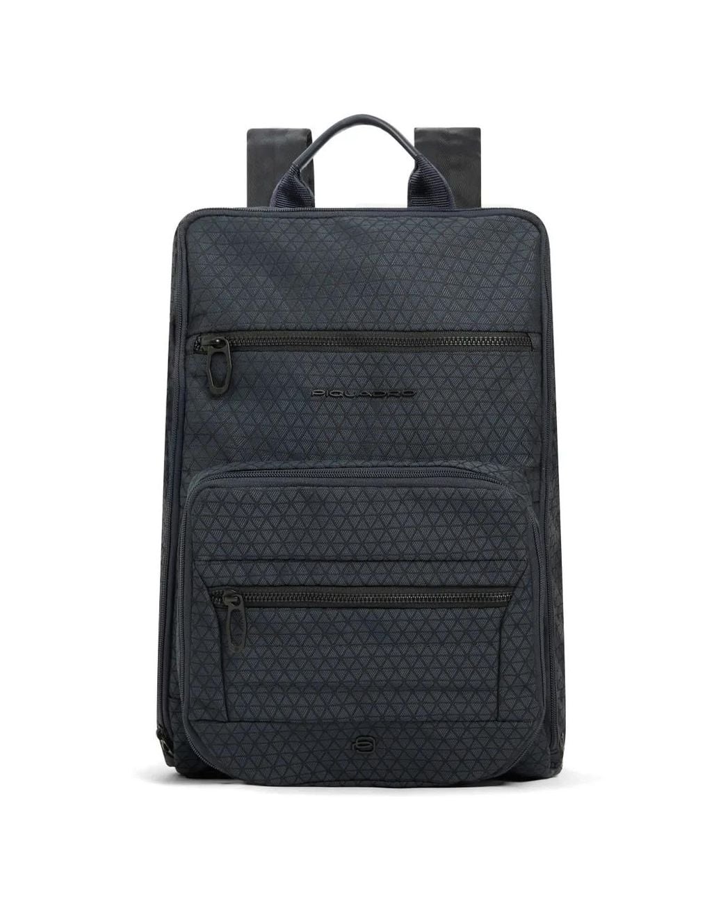 Piquadro Black Foldable Expandable Backpack for men