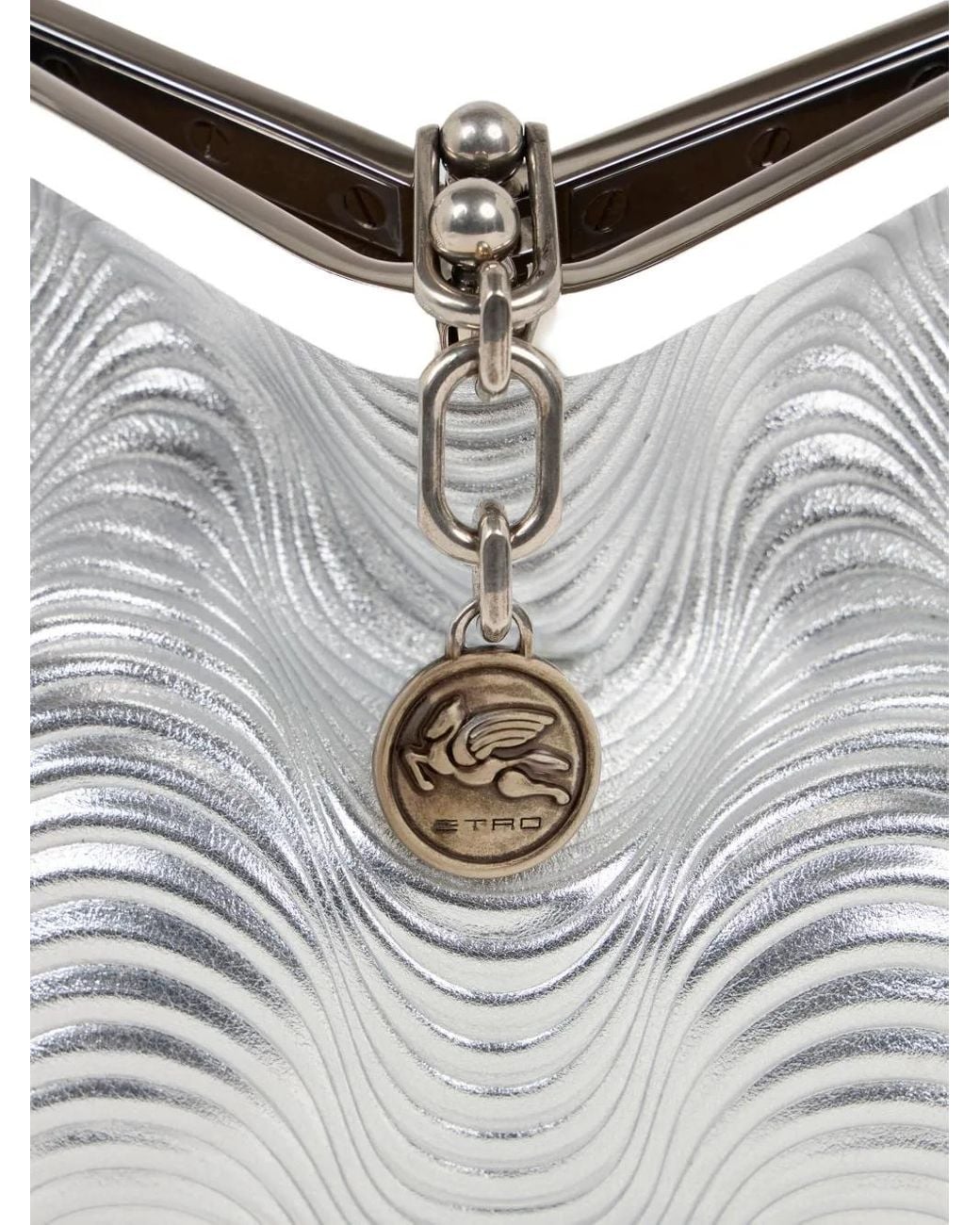 Etro White Small Leather Vela Bag