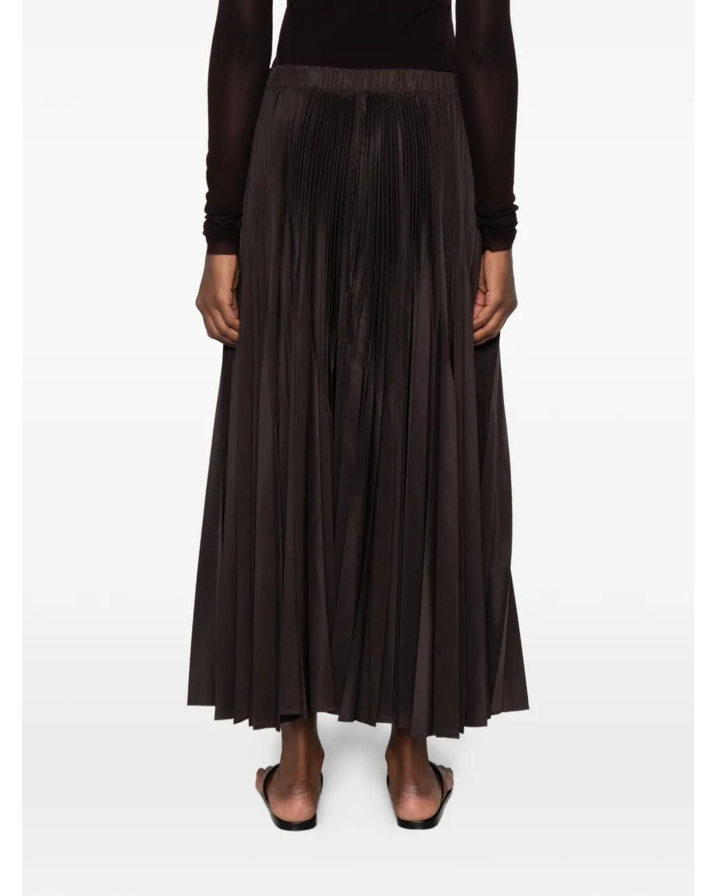 MEIMEIJ Black Pleated Midi Skirt