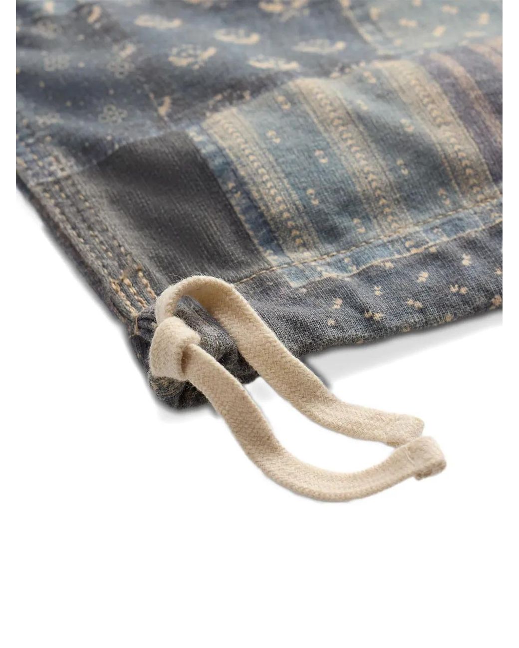 RRL Gray Patchwork Drawstring-Fastening Trousers for men